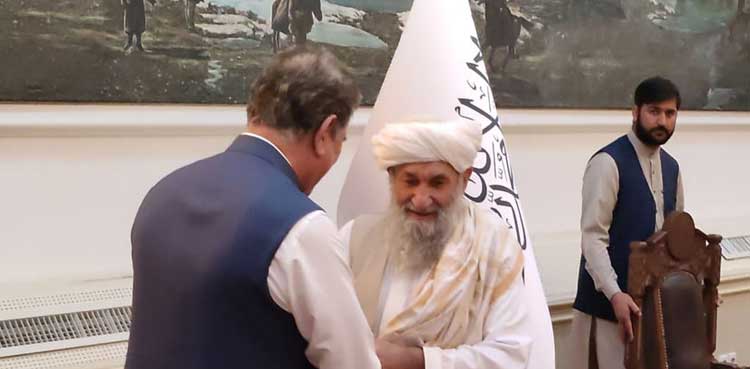 وزیرخارجہ  کی افغانستان کے عبوری وزیر اعظم ملاحسن آخوند سے ملاقات