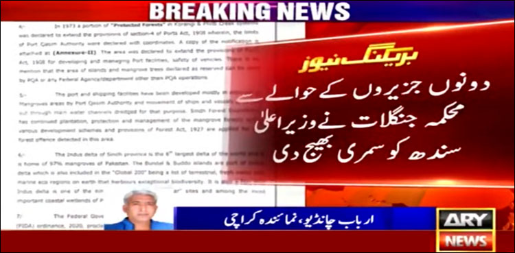 محکمہ جنگلات نے بندل اور بڈو جزیرے سندھ کی ملکیت قرار دے دیے