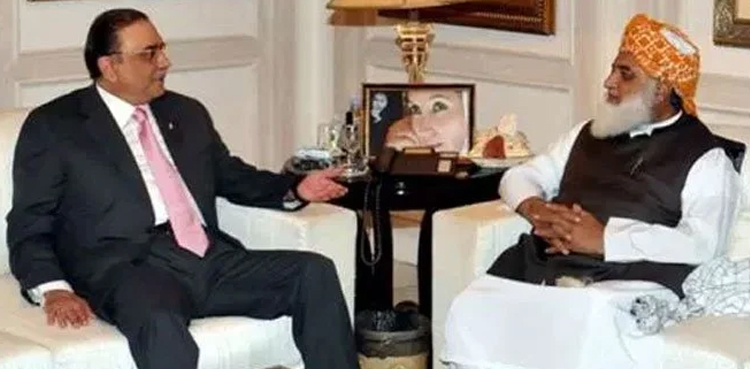 ان ہاؤس تبدیلی: زرداری اور فضل الرحمان ساتھ بیٹھنے پر راضی