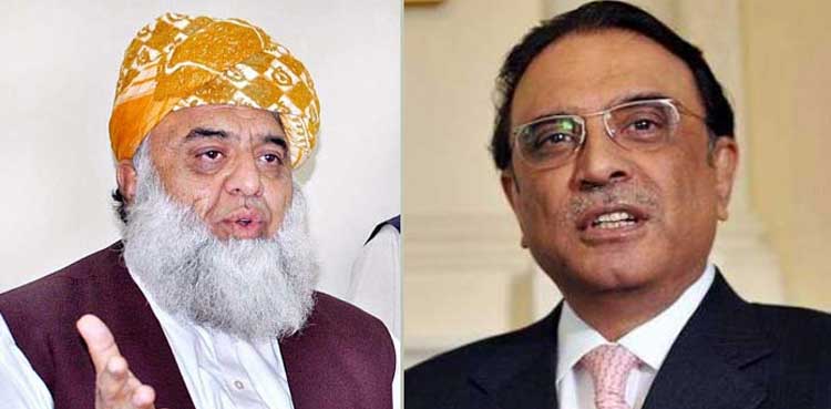 آصف زرادری کی مولانا فضل الرحمان کو عدم اعتماد کے معاملے پر ساتھ دینے کی یقین دہانی