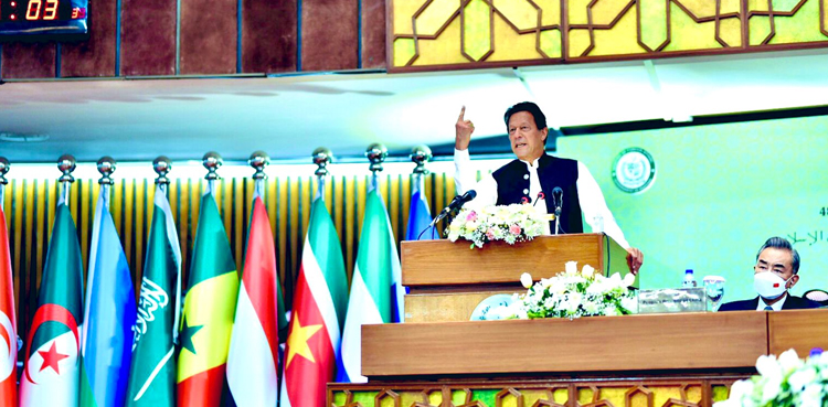 مشترکہ اقدامات نہ کرنے تک کشمیر اور فلسطین کا مسئلہ حل نہیں ہوسکتا، وزیراعظم کا اوآئی سی سے خطاب