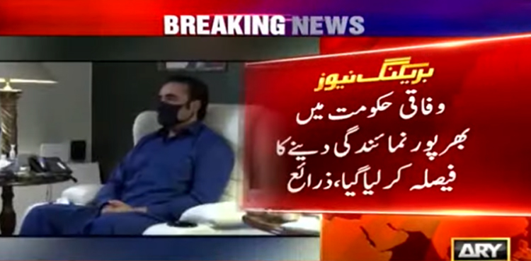 پیپلز پارٹی کو وفاقی حکومت میں بھرپور نمائندگی دینے کا فیصلہ