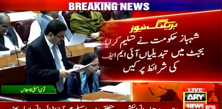 شہباز حکومت کا  بجٹ میں آئی ایم ایف کے کہنے پر تبدیلیوں  کا اعتراف
