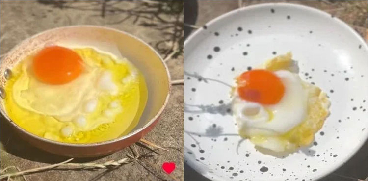 خاتون نے دھوپ میں انڈہ تل لیا، ویڈیو وائرل