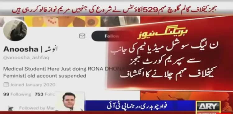 ن لیگ سوشل میڈیا ٹیم کی جانب سے  سپریم کورٹ ججز کیخلاف مہم چلانے کا انکشاف