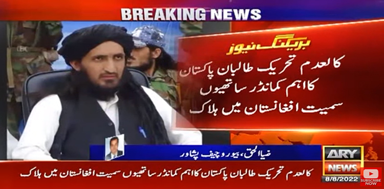 کالعدم ٹی ٹی پی کا اہم کمانڈرعمر خراسانی ساتھیوں سمیت افغانستان میں ہلاک