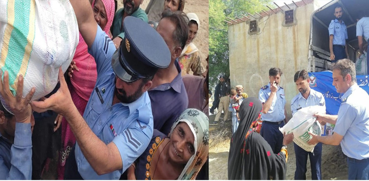 پاک فضائیہ کا سیلاب متاثرین کے لیے امدادی آپریشن جاری