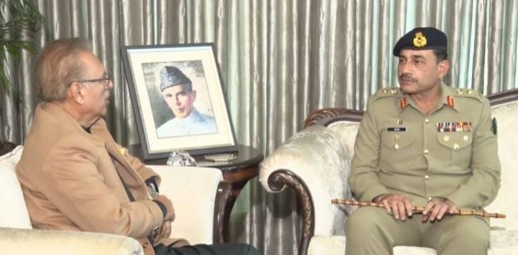 صدر عارف علوی کی آرمی چیف جنرل سید عاصم منیر سے ملاقات ،عہدہ سنبھالنے پر مبارکباد