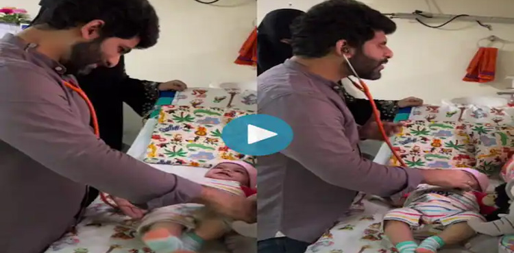 ویڈیو : ڈاکٹرکا بچے کو ویکسین لگانے کا منفرد طریقہ سب کو بھا گیا