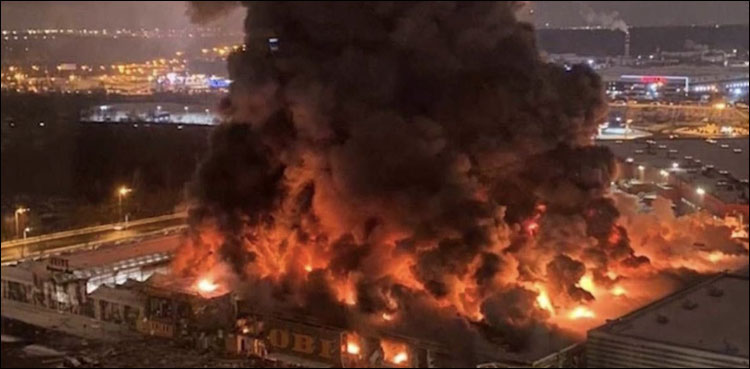 ویڈیوز: دل دہلا دینے والی آگ نے ماسکو کے بڑے شاپنگ مال کو نگل لیا