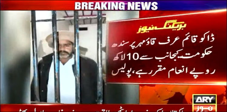 سکھر: بدنام زمانہ ڈاکو قائم عرف قاؤمہر گرفتار