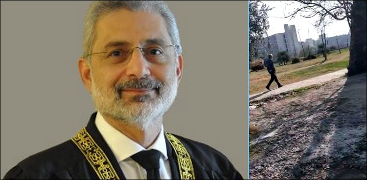 پیدل سپریم کورٹ جاتے ہوئے جسٹس فائز عیسیٰ کی عوام کو روکنے پر پولیس کی سرزنش