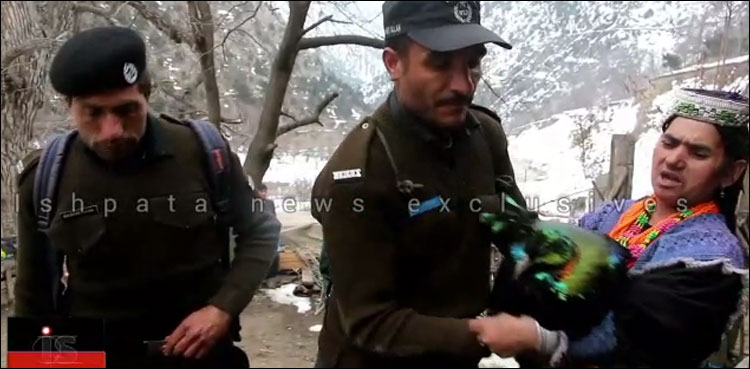 کیلاش قبیلے کی خاتون نے برف میں پڑے زخمی نایاب پرندے کی جان بچا لی