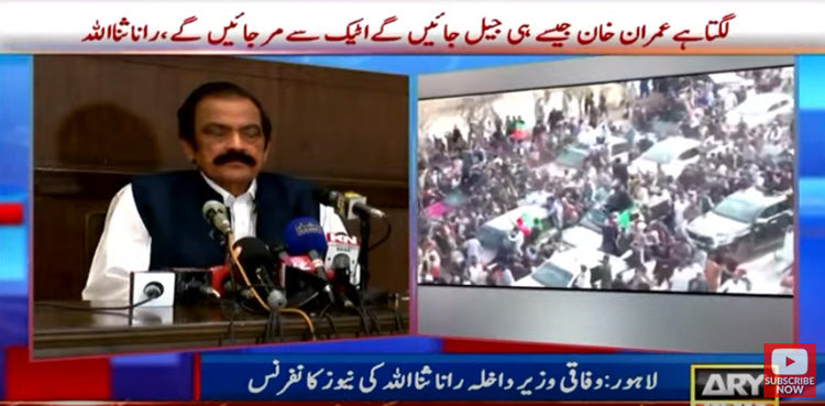 لگتا ہے عمران خان جیل جاتے ہی اٹیک سے مرجائیں گے، راناثناءاللہ