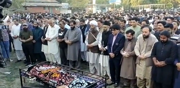 پی ٹی آئی کارکن علی بلال کی نمازجنازہ ادا، رقت آمیز مناظر