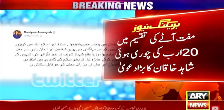 شاہد خاقان کا مفت آٹا تقسیم میں 20 ارب روپے کی چوری کا بڑا دعویٰ
