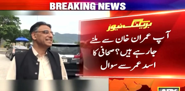 خان صاحب سے ملنے جا رہے ہیں؟ صحافی  کے سوال پر اسد عمر نے کیا جواب دیا