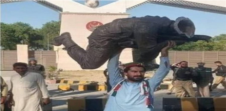 فوجی مجمسہ توڑنے والے ملزم کو گرفتارکرلیا گیا