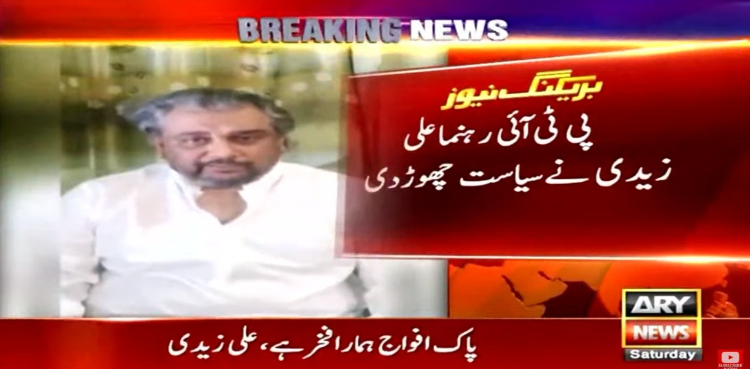 پی ٹی آئی رہنما علی زیدی کا سیاست چھوڑنے کا اعلان