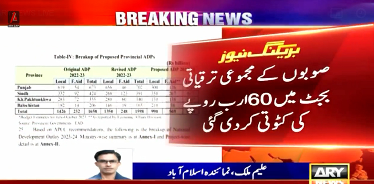 رواں مالی سال صوبوں کے مجموعی ترقیاتی بجٹ میں 60 ارب روپے کی کٹوتی