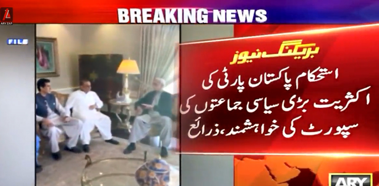 استحکام پاکستان پارٹی کی اکثریت بڑی سیاسی جماعتوں کی سپورٹ کی خواہشمند