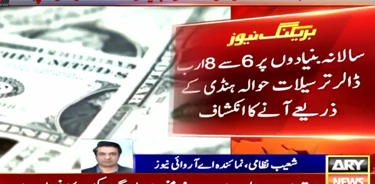سالانہ بنیادوں پر 6 سے 8 ارب ڈالر ترسیلات حوالہ ہنڈی کے ذریعے آنے کا انکشاف