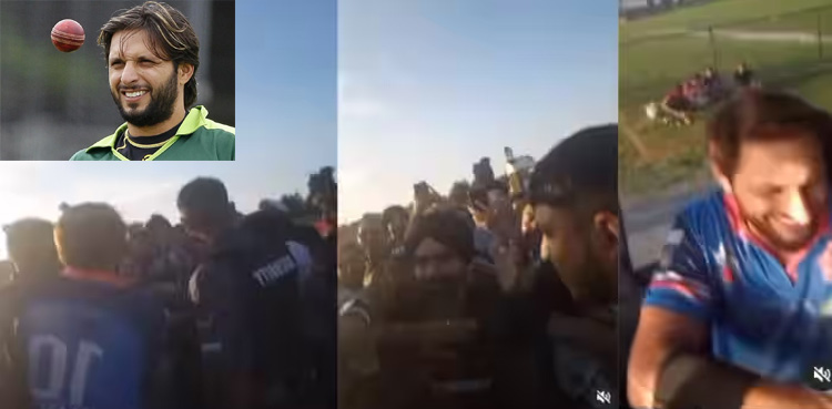 شاہد آفریدی مجمع کو چیرتے ہوئے بھارتی مداحوں سے ملنے پہنچ گئے