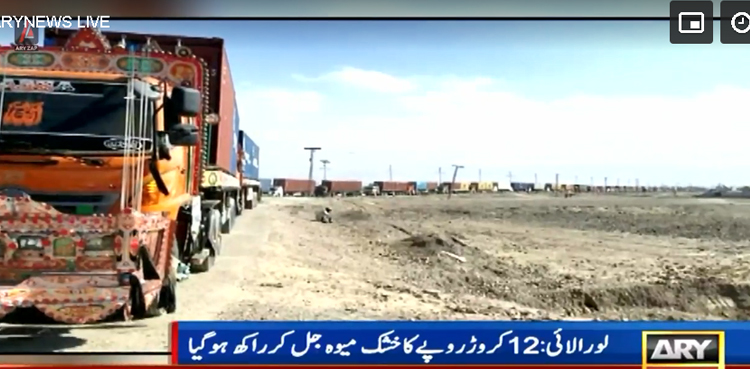 لورالائی : خشک میوہ سے لدے کنٹینر نذر آتش ،12 کروڑ روپے کا میوہ جل کر راکھ ہوگیا