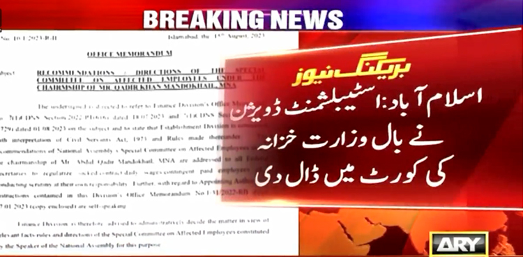 ہزاروں وفاقی ملازمین کی مستقلی : اسٹیبلشمنٹ ڈویژن نے بال وزارت خزانہ کی کورٹ میں ڈال دی