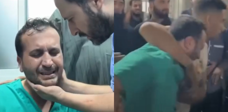 غزہ میں دوران ڈیوٹی ڈاکٹر والد اور بھائی کی لاشیں دیکھ کر جذبات پر قابو نہ رکھ سکا