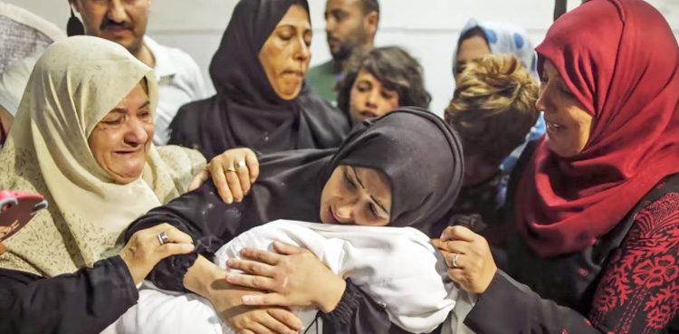 غزہ میں اسرائیلی مظالم جاری، شہداء کی تعداد 14 ہزار 128 تک پہنچ گئی
