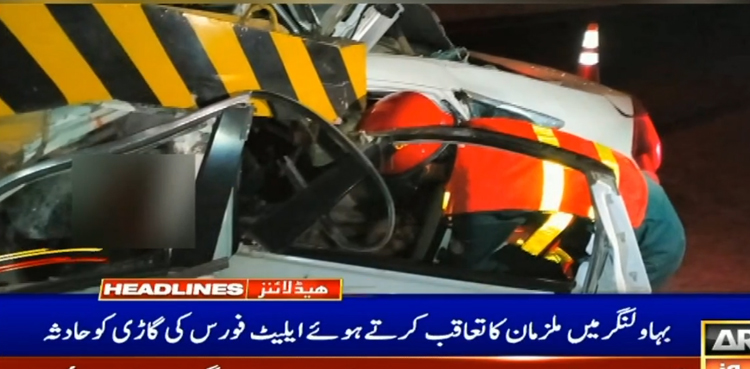 بہاولنگر: ملزمان کا تعاقب کرتے ہوئے ایلیٹ فورس کی گاڑی کو حادثہ، 2 جوان جاں بحق