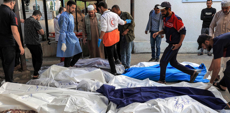 غزہ کے اسپتال مردہ خانوں میں تبدیل ہونے لگے ، الشفااسپتال میں لاشیں ہی لاشیں