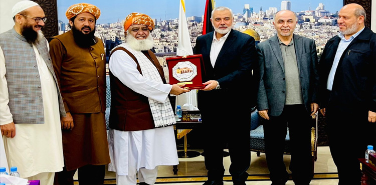 مولانا فضل الرحمان کی حماس رہنماؤں سے الوداعی ملاقات
