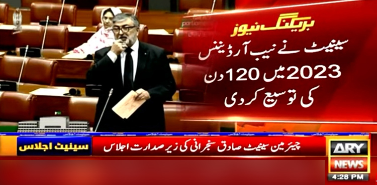 سینیٹ نے نیب آرڈیننس 2023 میں توسیع کر دی