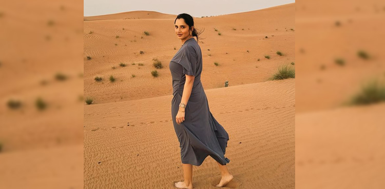 ثانیہ مرزا کی صحرا میں  گھومنے کی تصویر وائرل