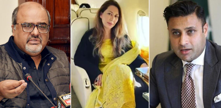 190 پاؤنڈ اسکینڈل :  زلفی بخاری، فرحت شہزادی اور شہزاد اکبر کے اشتہارات چسپاں