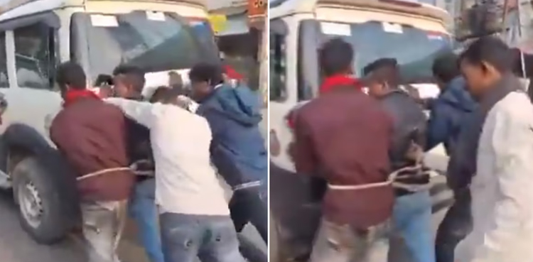 پولیس کی زیرِ حراست ملزمان سے وین کو دھکا لگوانے کی ویڈیو وائرل