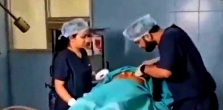 آپریشن تھیٹر میں شادی کے فوٹو شوٹ کی ویڈیو وائرل