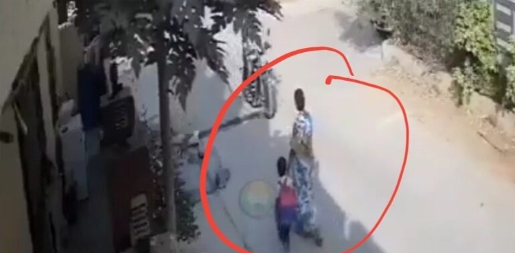 ملزمان خاتون کے گلے سے سونے کی چین چھین کر فرار، ویڈیو وائرل