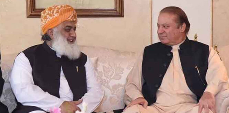 نواز شریف کا مولانا فضل الرحمان کو فون ، حکومت سازی کیلئے تعاون مانگ لیا