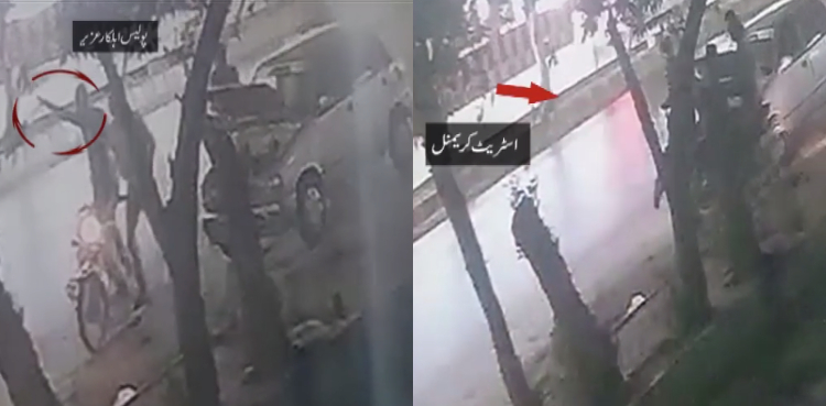 پولیس اہلکار اور اس کے دوستوں کو لوٹنے والا ملزم کیسے مارا گیا؟ فوٹیج سامنے آگئی