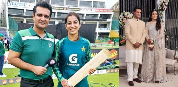 میاں بیوی ایک ہی کرکٹ میچ میں اِن ایکشن