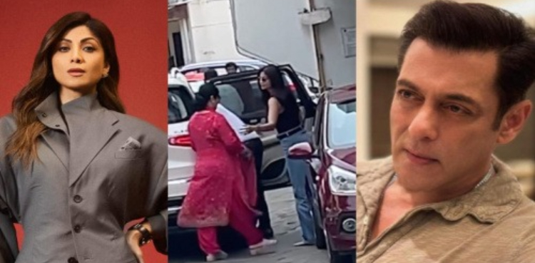شلپا شیٹی فائرنگ اور دھمکی کے بعد سلمان خان کے گھر پہنچ گئیں