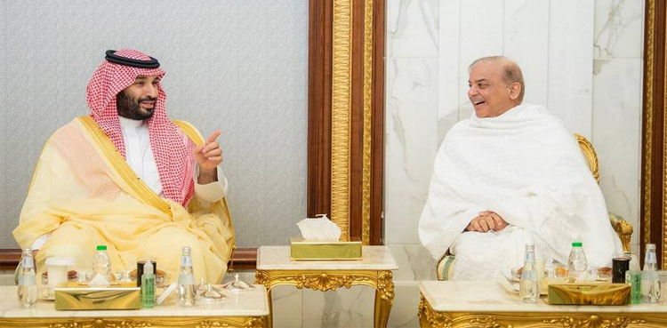وزیراعظم شہبازشریف سے سعودی ولی عہد شہزادہ محمد بن سلمان کی ون آن ون ملاقات