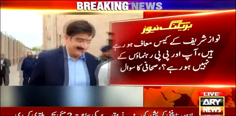 مراد علی شاہ سے صحافی کا سوال، نواز شریف کے کیس معاف آپ کے کیوں نہیں ہو رہے؟