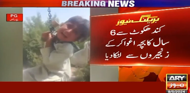 کچے کے ڈاکوؤں نے 6 سالہ بچے کو زنجیروں سے لٹکا دیا