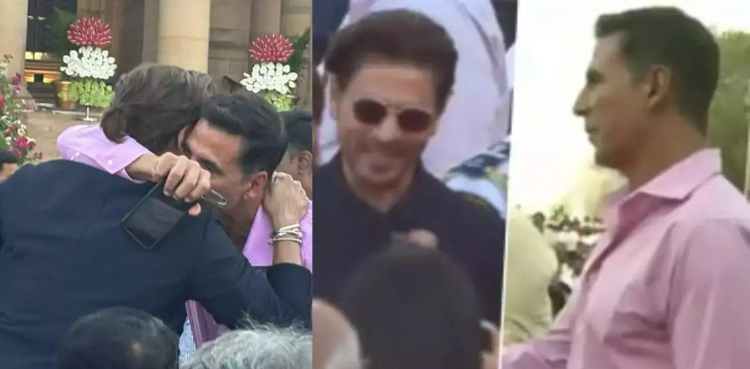 مودی کی تقریب حلف برداری میں شاہ رخ اور اکشے بغل گیر، تصویر وائرل