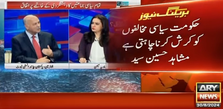 حکومت سیاسی مخالفین کو کرش کرنا چاہتی ہے، مشاہد حسین سید