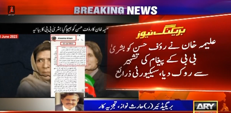 بشریٰ بی بی کا پیغام ، علیمہ خان کے رؤف حسن کے ساتھ واٹس ایپ  پیغامات سامنے آگئے